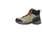 Waterdichte wandelschoen in beige, zwart en oranje met een robuuste zool.