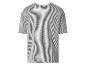 T-shirt met korte mouwen en zwart-witte verticale strepen, achteraanzicht