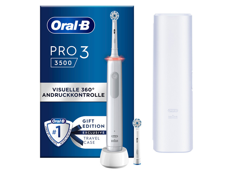 Ga naar volledige schermweergave: Oral-B Elektrische tandenborstel Pro 3 3500 met reisetui - afbeelding 1