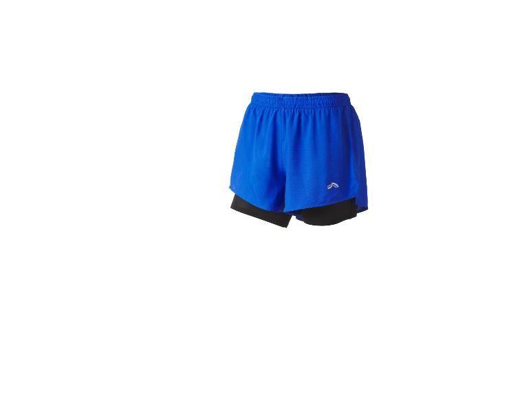 Blauwe sportshort met geïntegreerde zwarte short