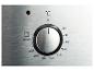 Ovenbedieningspaneel met temperatuurknop en verwarmingsindicator.