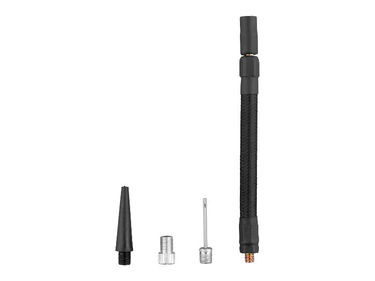 Naaldpomp met verschillende adapters voor ballonnen en naalden.