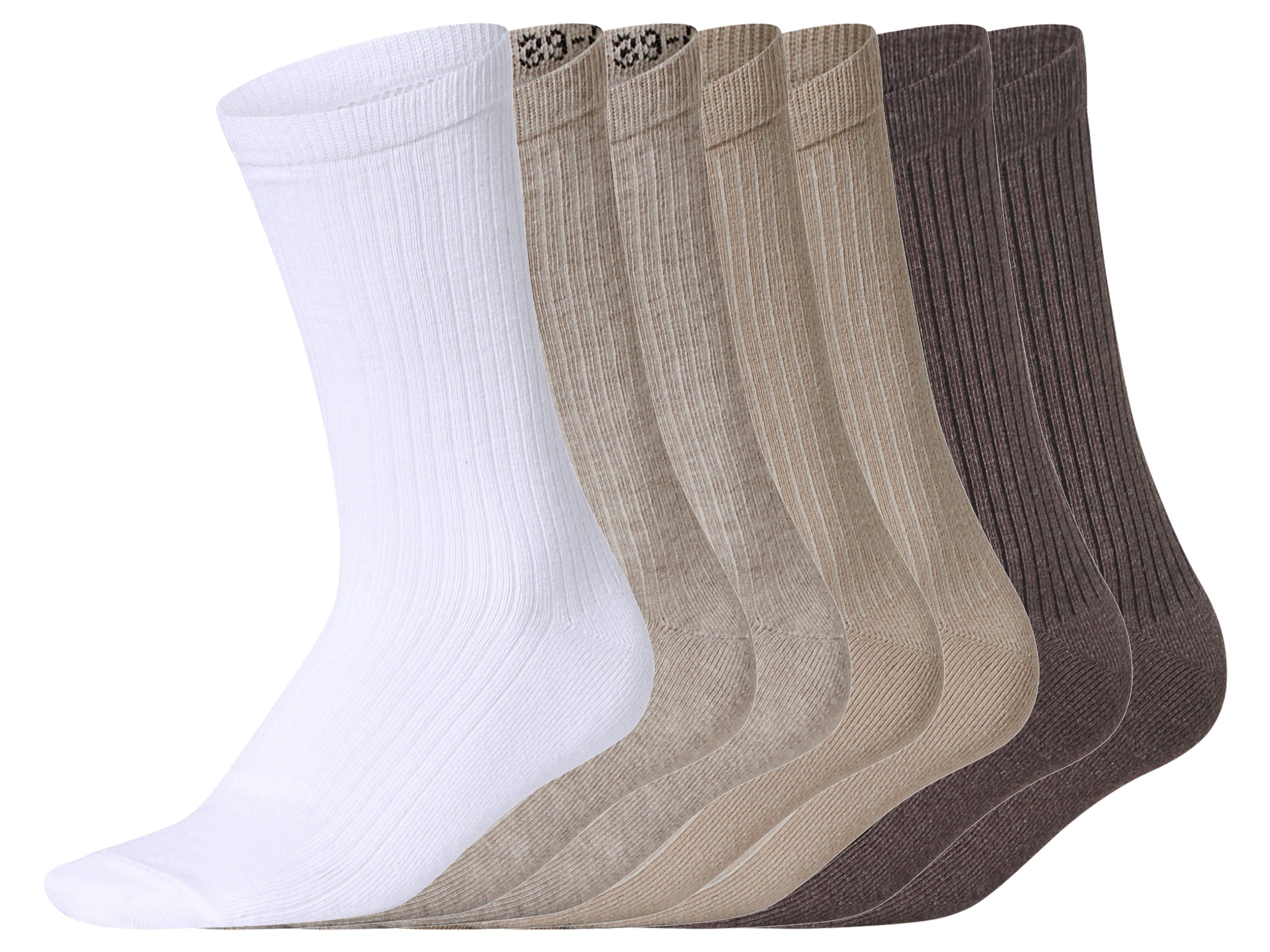 esmara 7 Paar sokken (beige/wit/bruin, 35-38) afbeelding