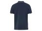 Donkerblauw poloshirt voor heren met contrasterende boord.