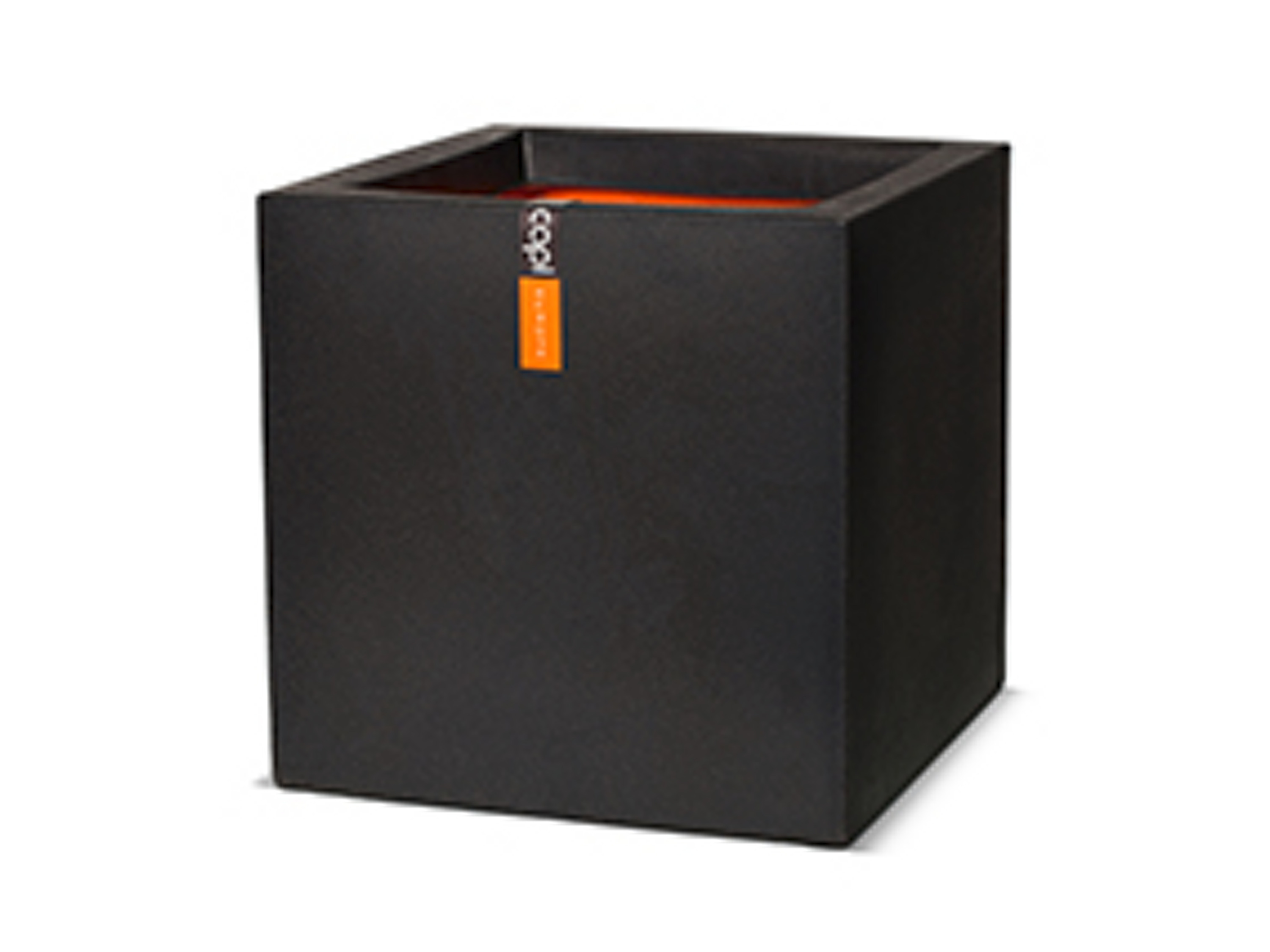 CAPI EUROPE Bloempot Smooth, vierkant (30 x 30 x 30 cm, Zwart)