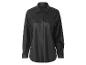 Zwart nep leren overhemd met zakken