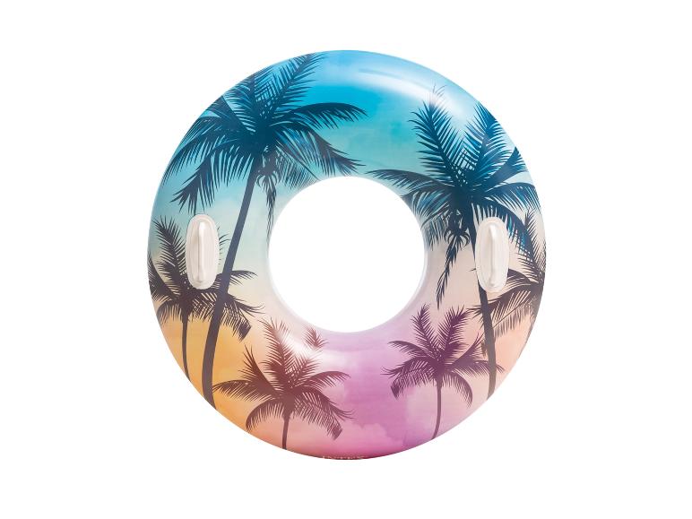 Opblaasbare zwemband met palmenprint, perfect voor zwembad of strand.