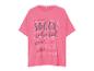 Roze T-shirt met grijze en witte tekst