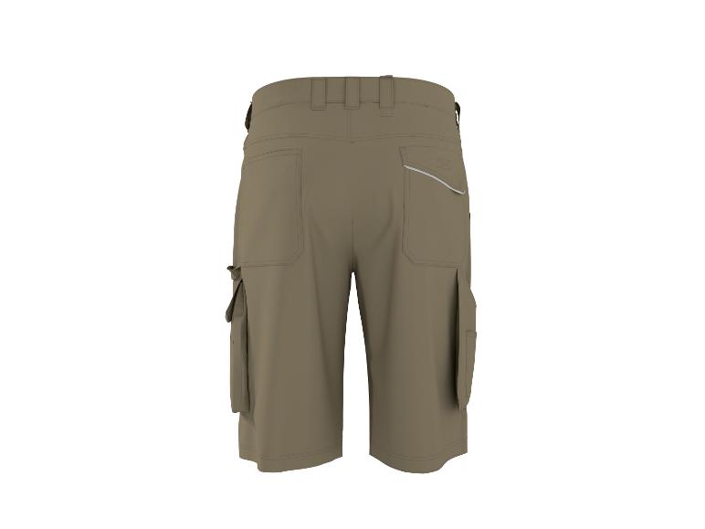Heren khaki cargoshorts, achteraanzicht