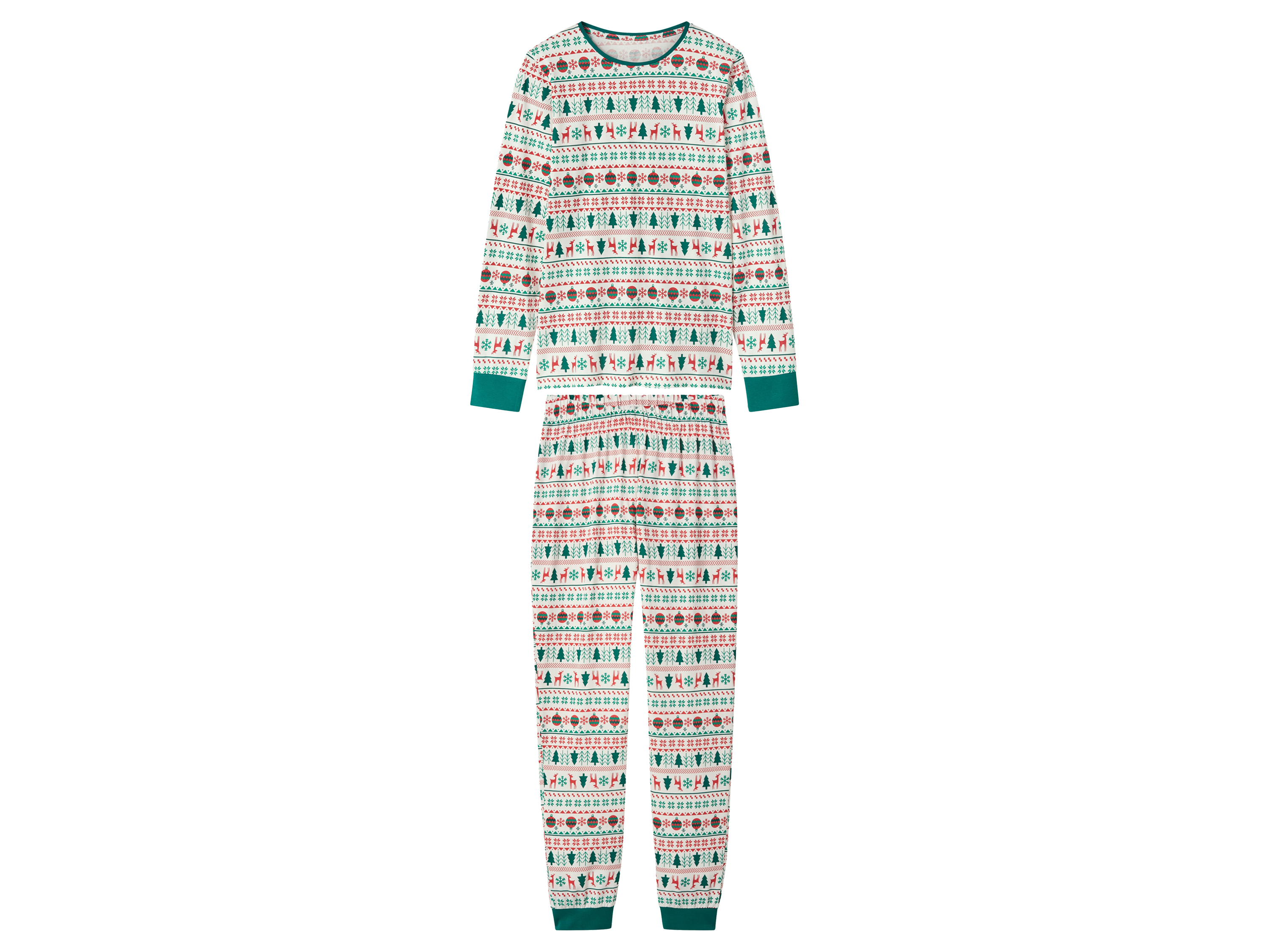 esmara Dames kerstpyjama (Wit, XS (32/34)) afbeelding