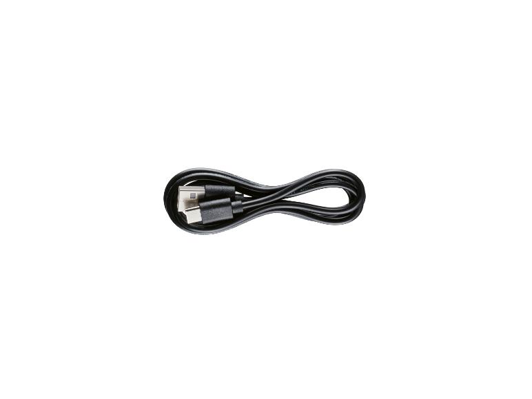 Opgerolde zwarte USB-A naar USB-C oplaadkabel