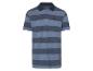 Blauw-wit gestreept poloshirt.