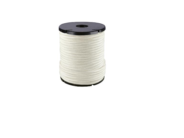 Witte touwspoel met zwarte boven- en onderkant