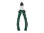 Draadkniptang met groene handgrepen op een witte achtergrond.