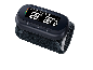 Digitale polsbloeddrukmeter met zwart display en manchet.