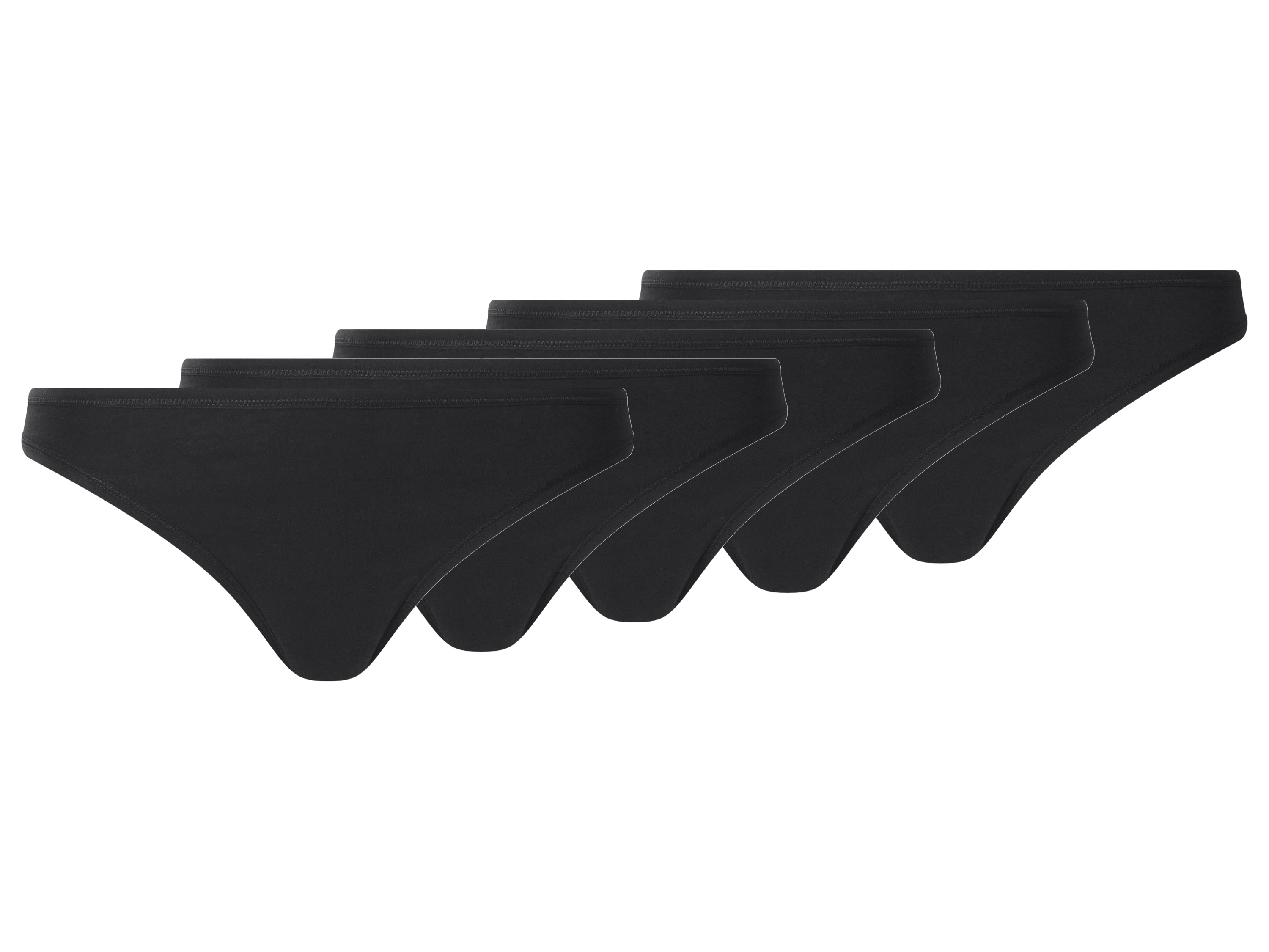 esmara Set van 5 dames strings (Zwart, S (36-38))