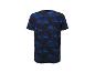 Donkerblauw t-shirt met tropische palmenprint.