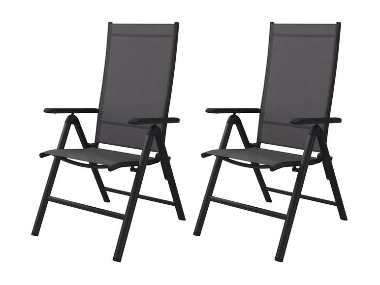 Ga naar volledige schermweergave: Livarno Home 2 standenstoelen Houston zwart/antraciet - afbeelding 1
