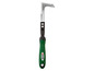 Een groene tuingereedschap van Parkside met een metalen mes.
