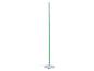 Witte vloerlamp met groen LED-licht.