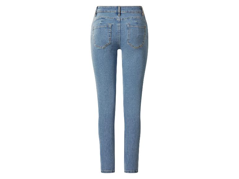 Lichtblauwe skinny jeans voor dames, achterkant