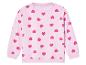 Roze kindertrui met hartjesprint.