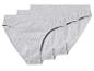 Set van drie grijze katoenen damesonderbroeken.
