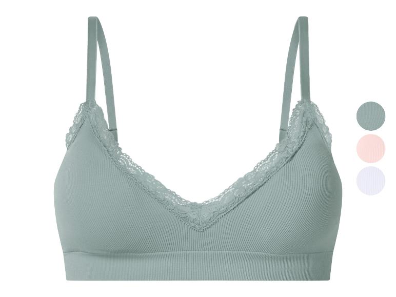 Zachte kanten bralette in mintgroen, ook verkrijgbaar in roze en wit.
