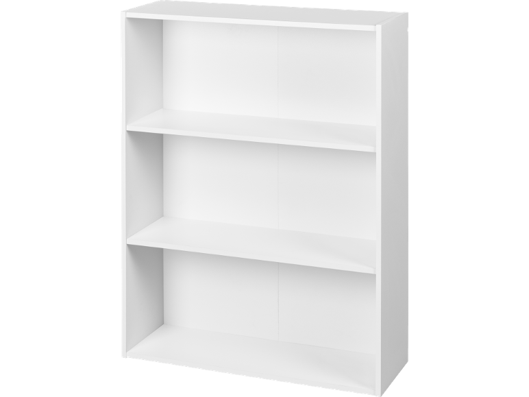 Witte boekenkast met drie lege planken