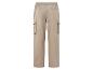 Beige cargo broek met elastische tailleband.