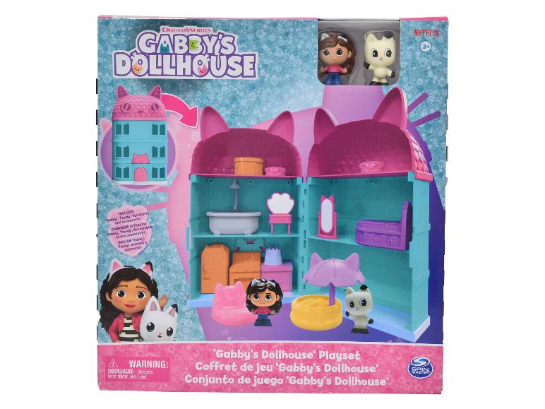 Gabby's Dollhouse speelset van Spin Master met Gabby en Pandy poppen, meubels en accessoires.