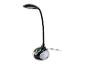 Zwarte LED-bureaulamp met flexibele arm en gekleurde lichtvoet