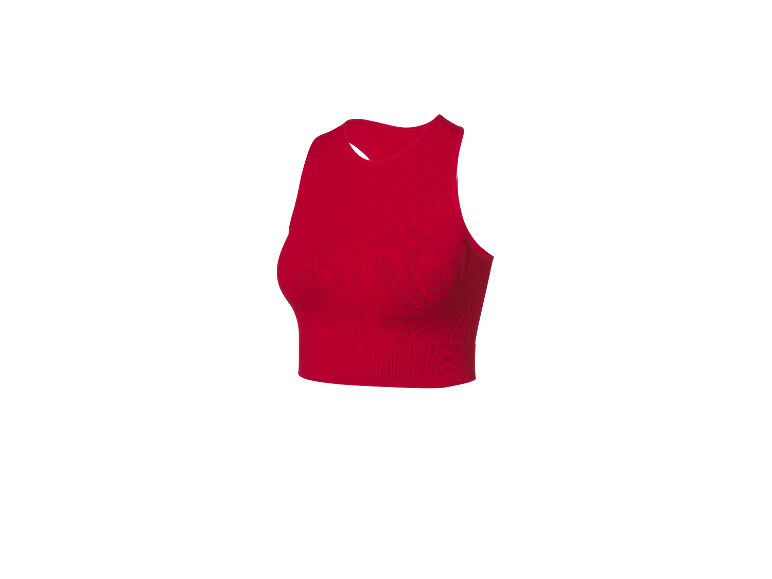 Rood geribbeld top, tanktop stijl.