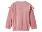 Roze pluche sweatshirt met ruches op de schouders