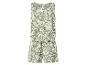Groene jumpsuit met witte bloemenprint en strikceintuur.