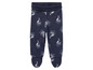 Babybroek met voetjes, donkerblauw met witte bootjes