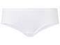 Witte, geribbelde onderbroek.