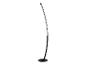 Zwarte LED vloerlamp met gebogen design en ronde voet