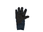 Donkerblauwe winterhandschoen met zwart gripoppervlak, achterkant.