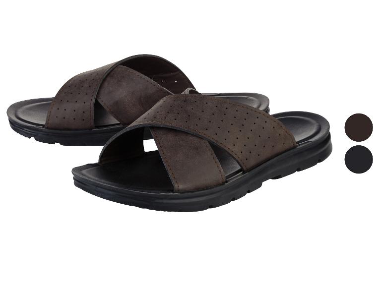 Bruine sandalen met gekruiste banden, casual stijl.