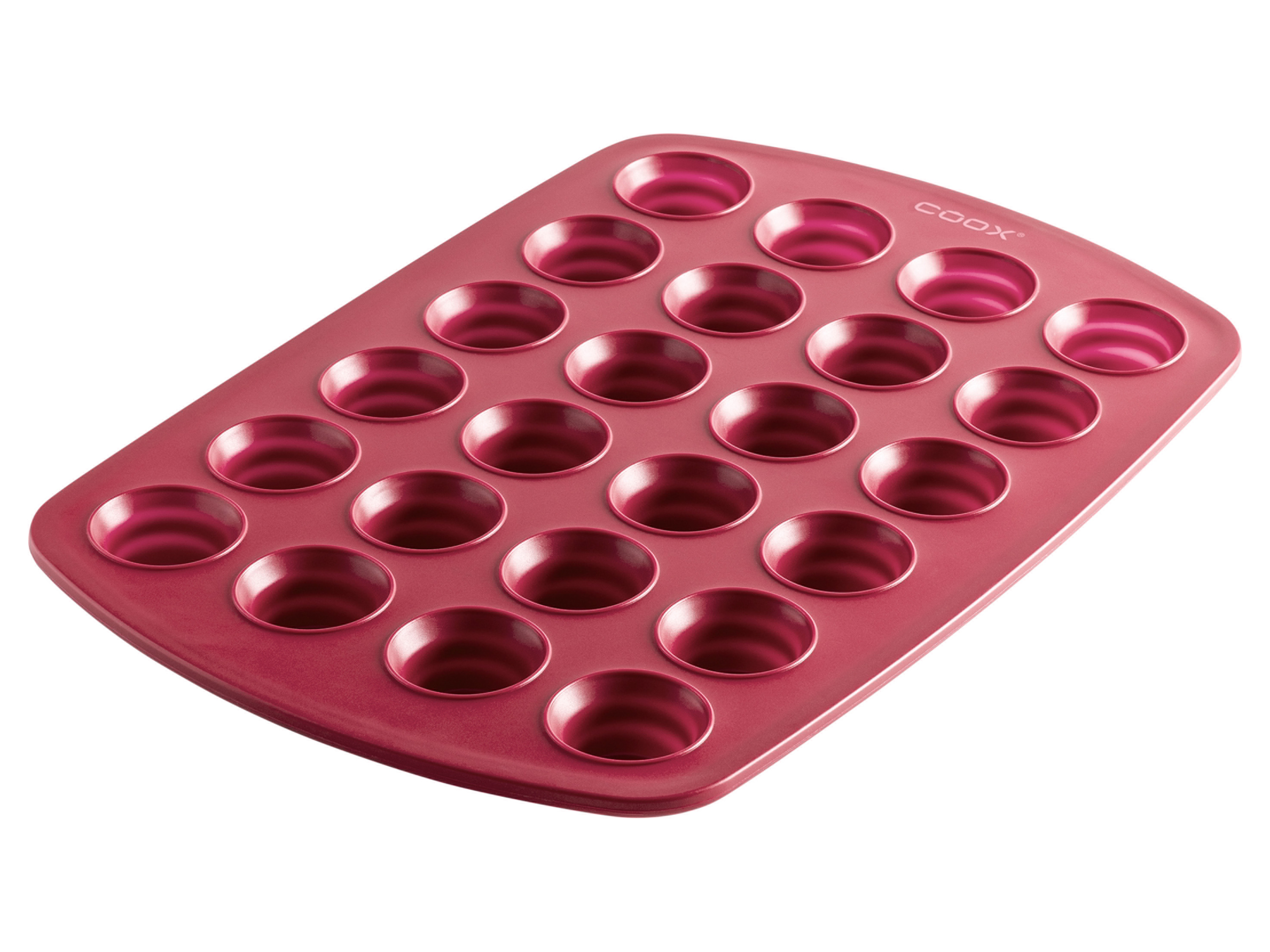COOX Siliconen muffinvorm, voor 24 muffins (Donkerrood)