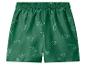Groene zwemshort met witte dinosaurusprint voor kinderen.
