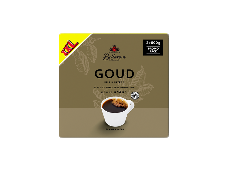 Bellarom Goud gemalen koffie, XXL voordeelverpakking 2x 500 g