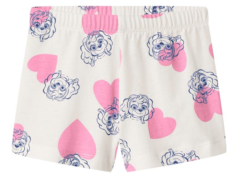 Witte shorts met roze harten en cartoonhondengezichten