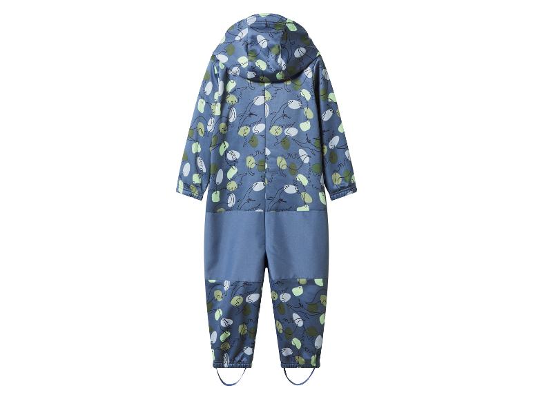 Waterdichte kinderoverall met capuchon en dinosaurusprint, achteraanzicht