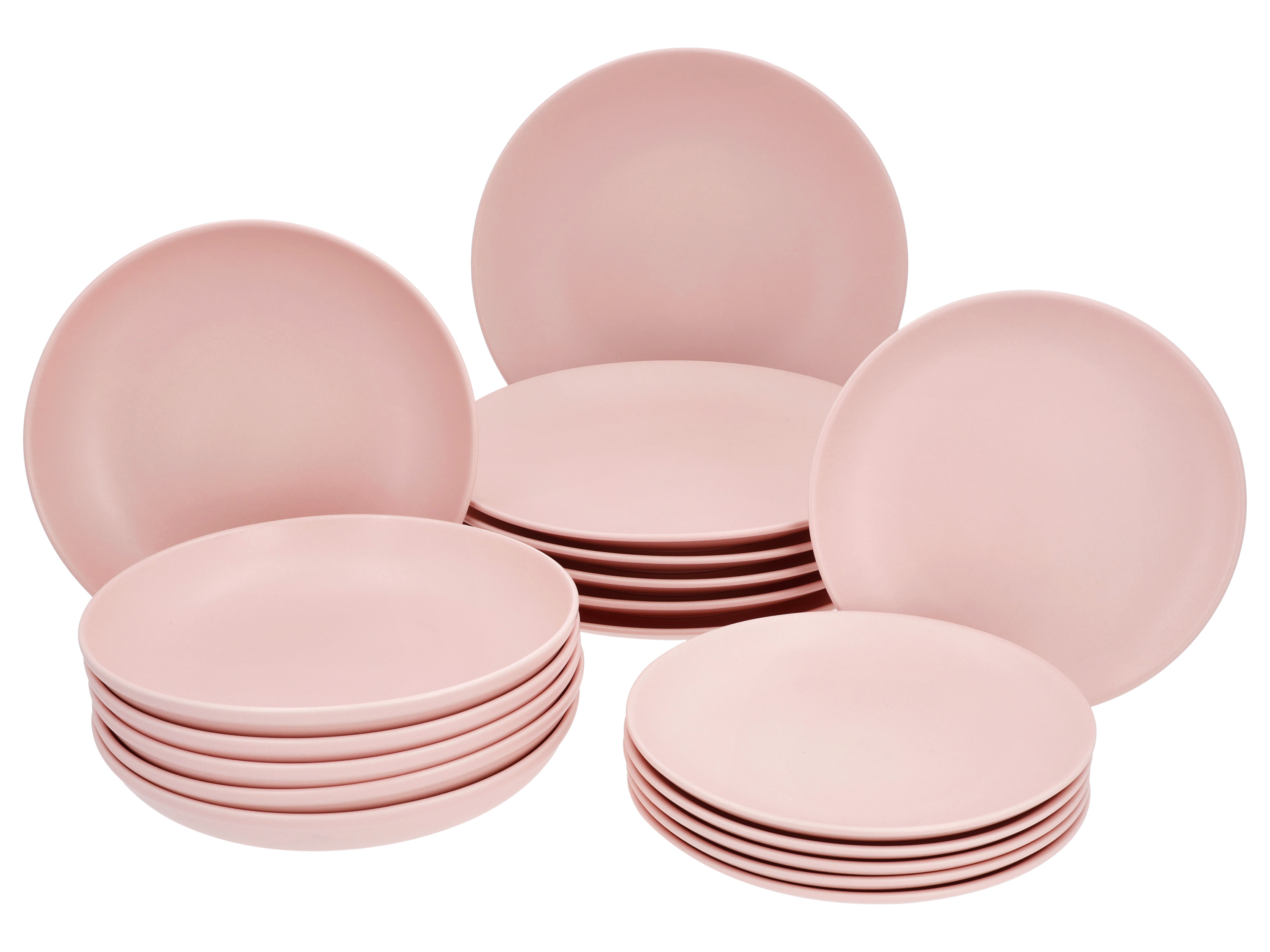 SILVERCREST Porseleinen serviesset, 18-delig, pastelroze