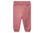 Roze baby joggingbroek met geribbelde tailleband en manchetten