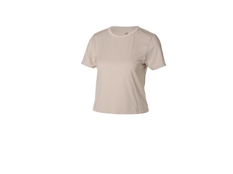 Beige dames T-shirt met korte mouwen en ronde hals