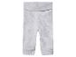 Lichtgrijze geribbelde baby legging met brede, omvouwbare tailleband.