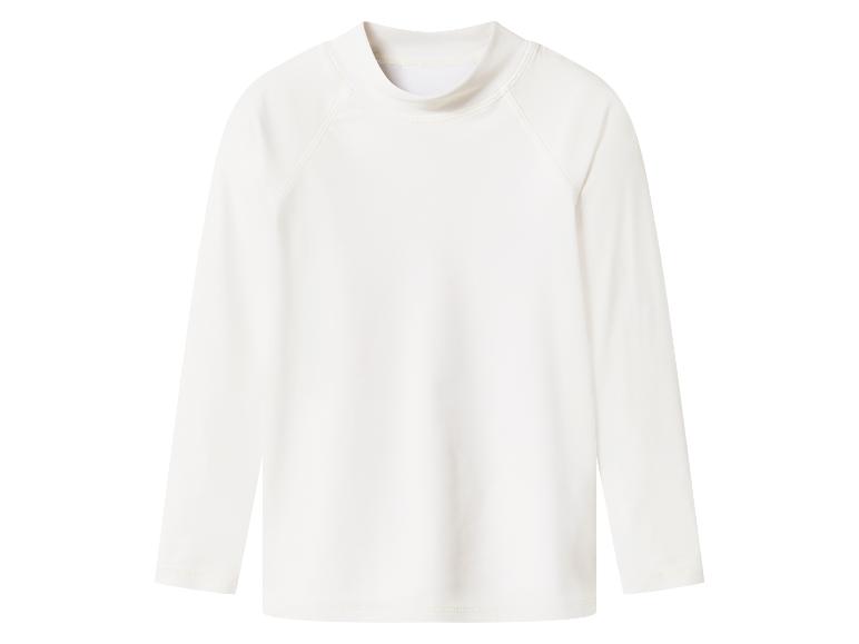 Wit shirt met lange mouwen en hoge hals, ideaal voor sport of als onderlaag.